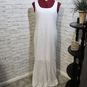 Cato SZ L Floor Length White Lace Dress